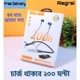 Recrsi wireless Neckband Bluetooth Earphone RE-NY060 Charging becup 200 Hours (Best price)