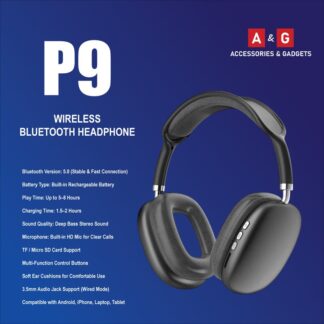 P9 Wireless Bluetooth Headphone – Deep Bass Stereo Sound | Foldable | Rechargeable | Built-in Mic