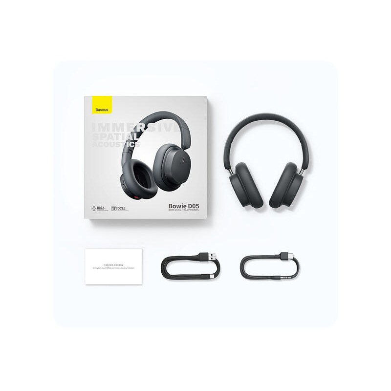 Baseus Bowie D05 Wireless Headphone 3D Spatial Audio Earphone Bluetooth 5.3 Headset 40mm Driver Foldable Over Ear Headphone 70H