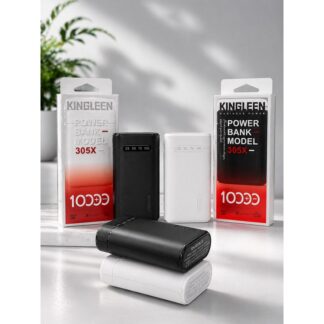 KINGLEEN Smart Power 10000mAh USB Power Bank Portable Charger - White