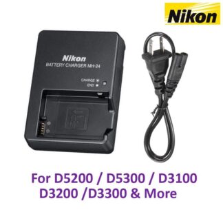 Nikon MH-24 Charger for Nikon EN-EL14-14a D5100 D3100 D3200 with Free Power Cable