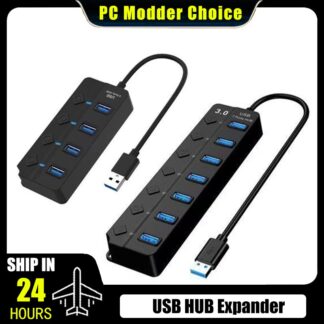 USB3.0 HUB Expander for Computer Peripherals (Mouse, Keyboard, Hard Drive, USB Flash Drive), 4 or 7 Headers Extender