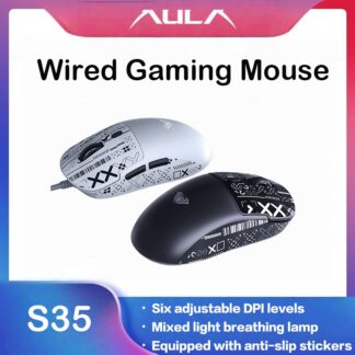 AULA S35 Wired Gaming Mouse 1000HZ Rate of Return Macro Programming Drive Ergonomic Esports Peripherals