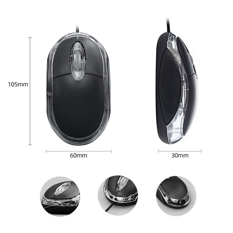 Office Computer Peripherals Mini For Computer For Laptops 1000DPI Wired Mouse USB Optical Mouse Game Mice Gaming Mouse