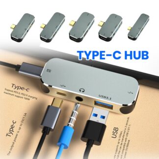 Type-C Extension Hub to 3.5 PD100W USB3.0/USB2.0/USB3.1 HDMI-Compatible Splitter Computer Peripherals