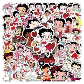 50pcs Miss Betty Cartoon Animation Character Peripheral Waterproof Decorative Notebook Computer Thermos Cup Sticker