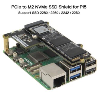 ăTrending Nowă Geekbord Raspberry Pi 5 to M.2 NVMe SSD 2280 / 2260 / 2242 / 2230 Shield Peripheral Board
