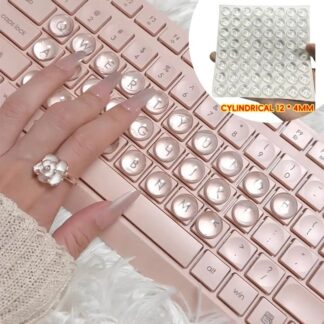 Women Girls Magnified Letter Long Nails Keyboard Stickers Silicone Keycaps Comfortable Long Nail Typing Tools Transparent Raised Pad 3D Keyboard Stickers Computer Peripherals