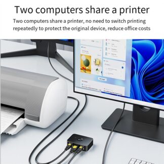 【Customer favorite】 USB Printer Sharer Device 2 Ports USB2.0 Selector Printer Sharing Peripheral For Printer USB Splitter Sharing Printer-N33R