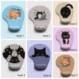 Computer Peripherals Ergonomic Animal Mouse Pad Comfortable Cute Cartoon Cat Mouse Mat Silicone Non-Slip Wrist Support Pad Home Office