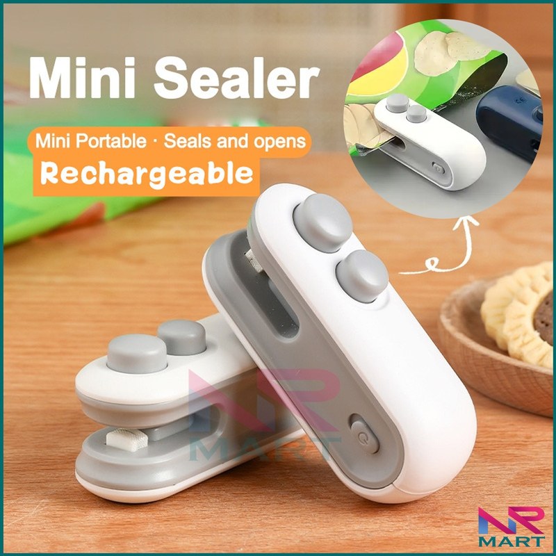 Rechargeable Mini Bag Sealer, 2-In-1 Heat Sealer with Cutter for Chip Bags, Portable Resealer Machine for Plastic Bags Replacement Spare Parts