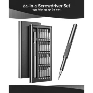 24 in 1 Precision Screwdriver Set with Magnetic Driver, Jiffix Pocket Manual Screwdriver Tool Kit with Sliding Closure, Mini Professional Repair Tools for Electronics/Watch/Camera/