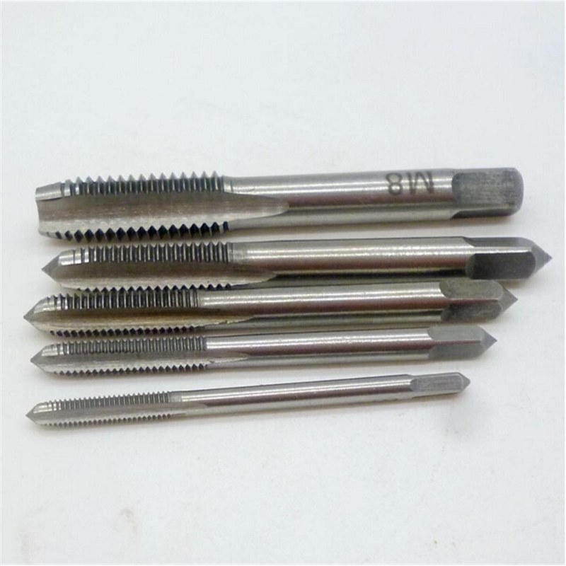 5Pcs/set Thread Metric Machine Hand Screw Thread Plug Taps Set M3 M4 M5 M6 M8 Hand Tap Straight Flute Tapping Threading Tool