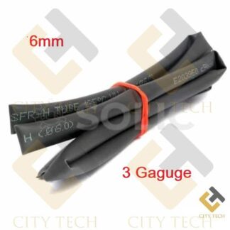 Heat Shrink Tube 6mm Black 3 Gauge