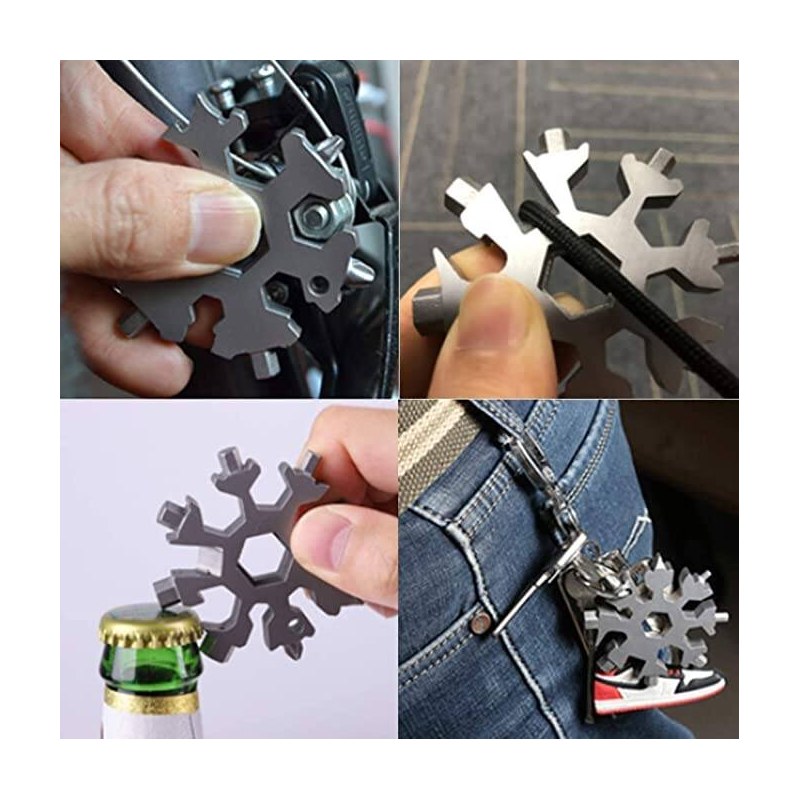 18 In 1 Multifunctional Creative Snowflake Wrench Tool Steel Octagonal Small Wrench Hexagonal Portable Camp Outdoor Survive Tool -bix super shop