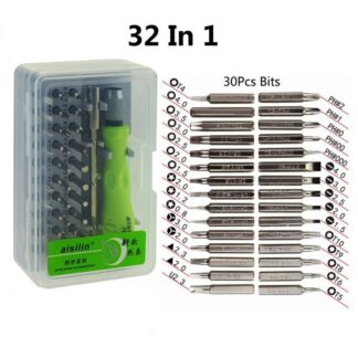 32 In 1 Screwdriver Set Precision Mini Magnetic Screwdriver green silver
