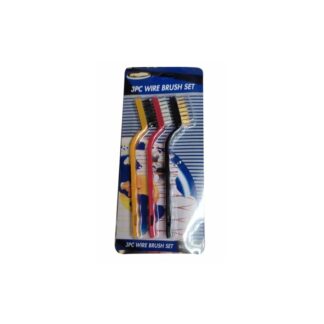 NEW 3PC WIRE BRUSH SET SMALL MINI MICRO STEEL BRASS NYLON DIY METAL RUST REMOVER