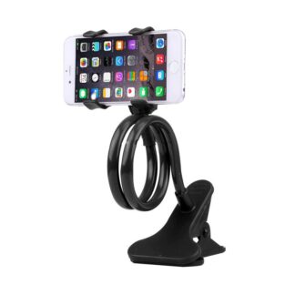 Universal Flexible Mobile Phone Holder Stand - Black Adjustable Desktop Stand