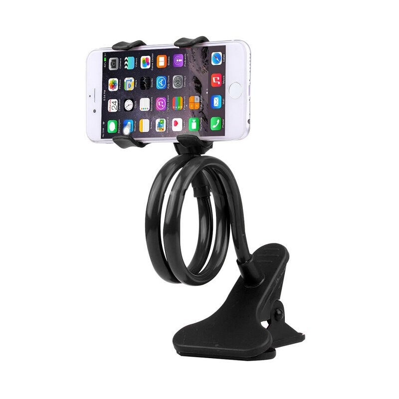 Universal Flexible Mobile Phone Holder Stand - Black Adjustable Desktop Stand