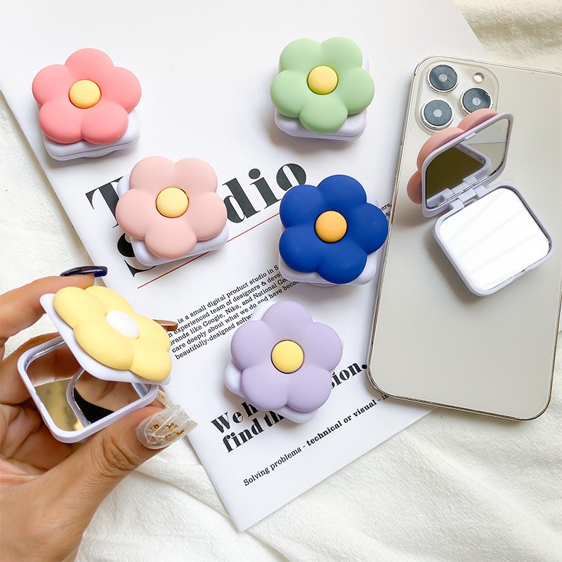 Flower Mirror Universal Phone Holder Griptok Support For Smartphone Grip Folding Finger Stand Socket