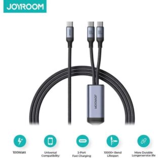 JOYROOM A21 100W Type-C to Dual Type-C 2 in 1 Charging Cable – 1.5m