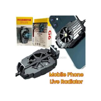 Phone Cooler G-6  for Gaming Fast Running Noiseless Mobile Phone Cooling Fan for Live Streaming PUBG Tiktok Outdoor Vlog