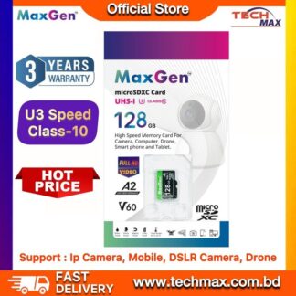 MaxGen 128GB 64GB Micro SD TF Memory Card Data Storage U3 High Speed For Ip Camera, DSLR, Drone, Smartphone & CCTV Camera