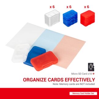 18 PCS Independent 3 Colors Clear MSD Card Holder for TF Micro SD Micro SDXC Micro SDHC Cards Compact Memory Card Storage Case