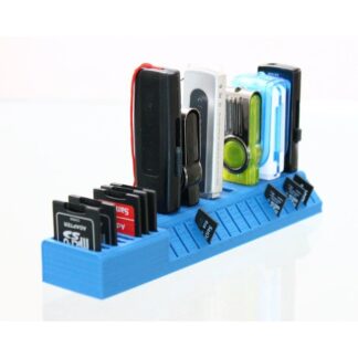 3D Printed USB, SD & MicroSD Card Holder | Wide USB Stick Organizer Stand | Durable PLA+ Storage Rack for Flash Drives, Memory Cards & Gadgets | Desk Accessory for Gamers, Office &