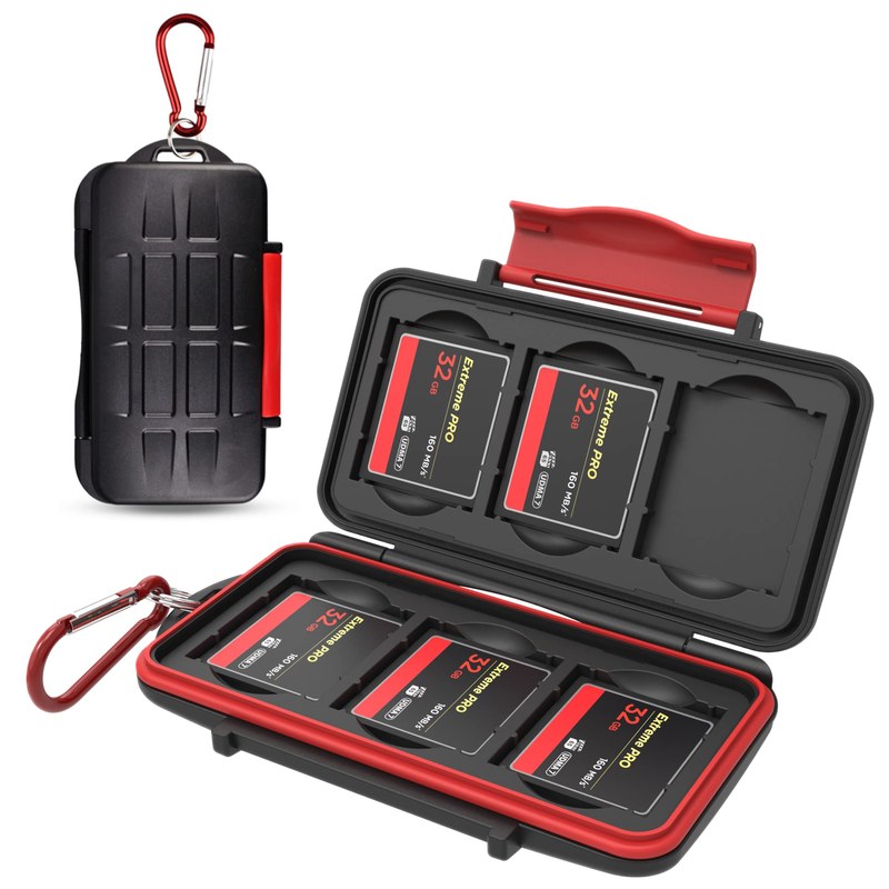 6 CF Card Slots Professional Water-Resistant Compact Flash Card Holder Case Storage Compact Flash Memory Card Protector Wallet