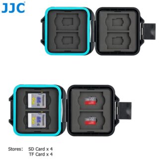 JJC 8 Slots SD Micro SD TF Memory Card Case Water-Resistant Anti-Shock SD MSD TF Micro SDXC Card Holder Storage Organizer