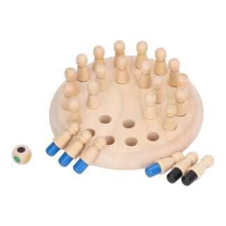 Memory Match Stick Chess, Interactive Wooden Memory Chess Game with Storage Bag for Daily Play