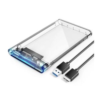 2.5-inch SATA to USB 3.0 external hard drive enclosure, designed to expand computer memory by allowing you to use an internal hard drive or SSD as an external storage device.
