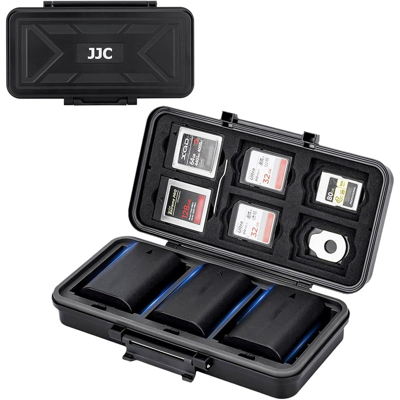 JJC Camera Battery Memory Card Storage Case for 6 SD Card 6 CFexpress Type-B/XQD 5 CFexpress Type-A Cards 3 Camera Batteries