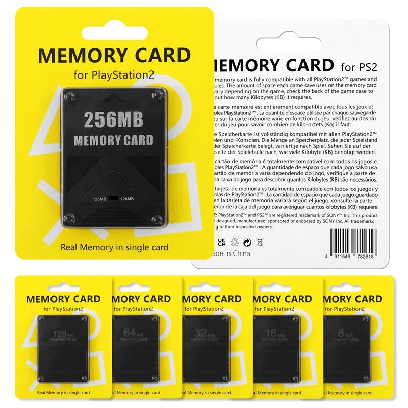 For PS2 Memory Card 8MB 16MB 32MB 64MB 128MB PS2 Memory Card for PlayStation2 Store the Game Progress