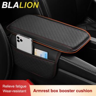 BLALION Leather Car Armrest Box Pad Memory Foam Center Console Arm Rest Protector Cover with Storage Pocket Elbow Rest Cushion